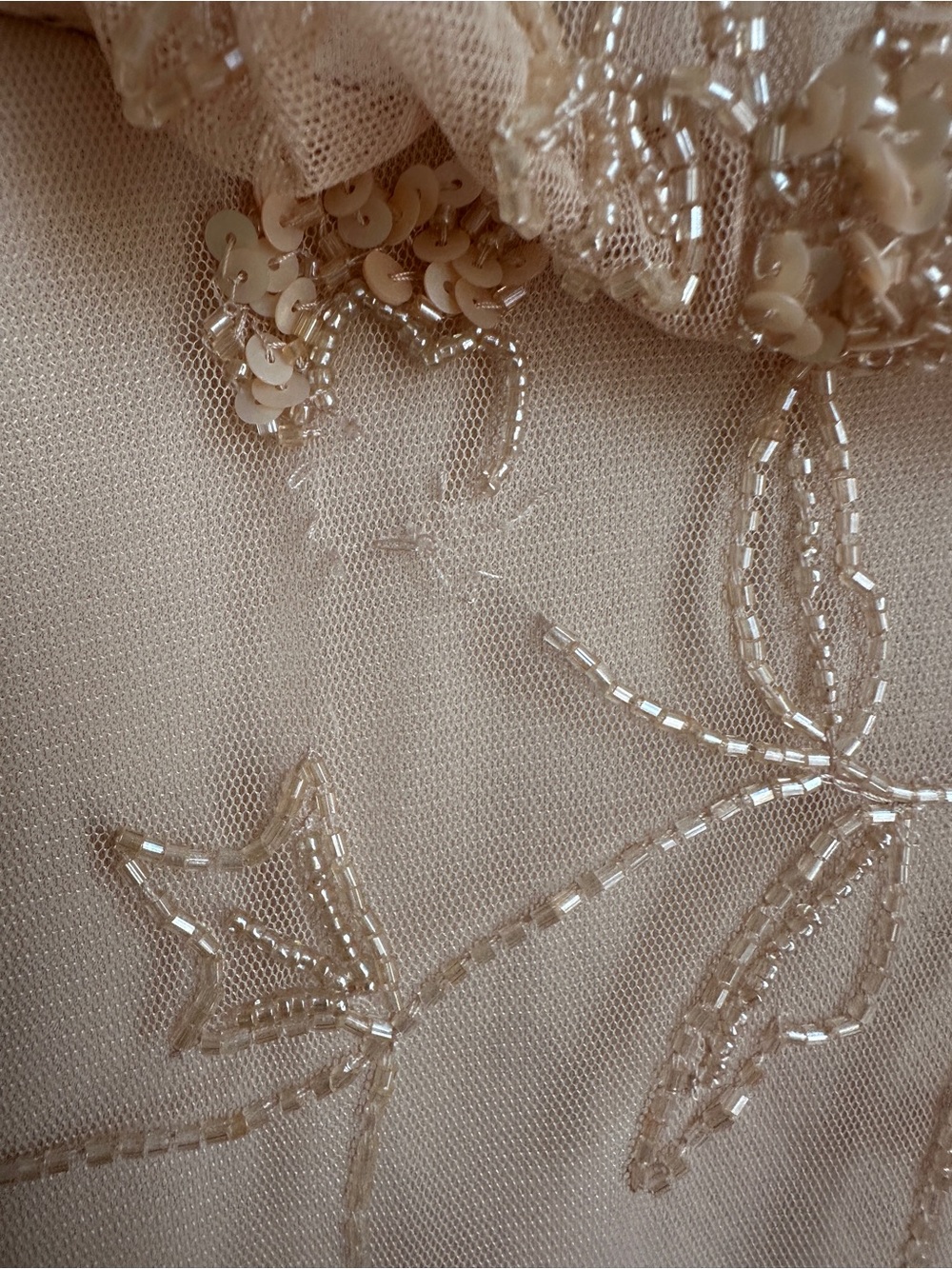 Adrianna Papell Blush Floral Beaded Gown- 14W - Picture 6 of 16